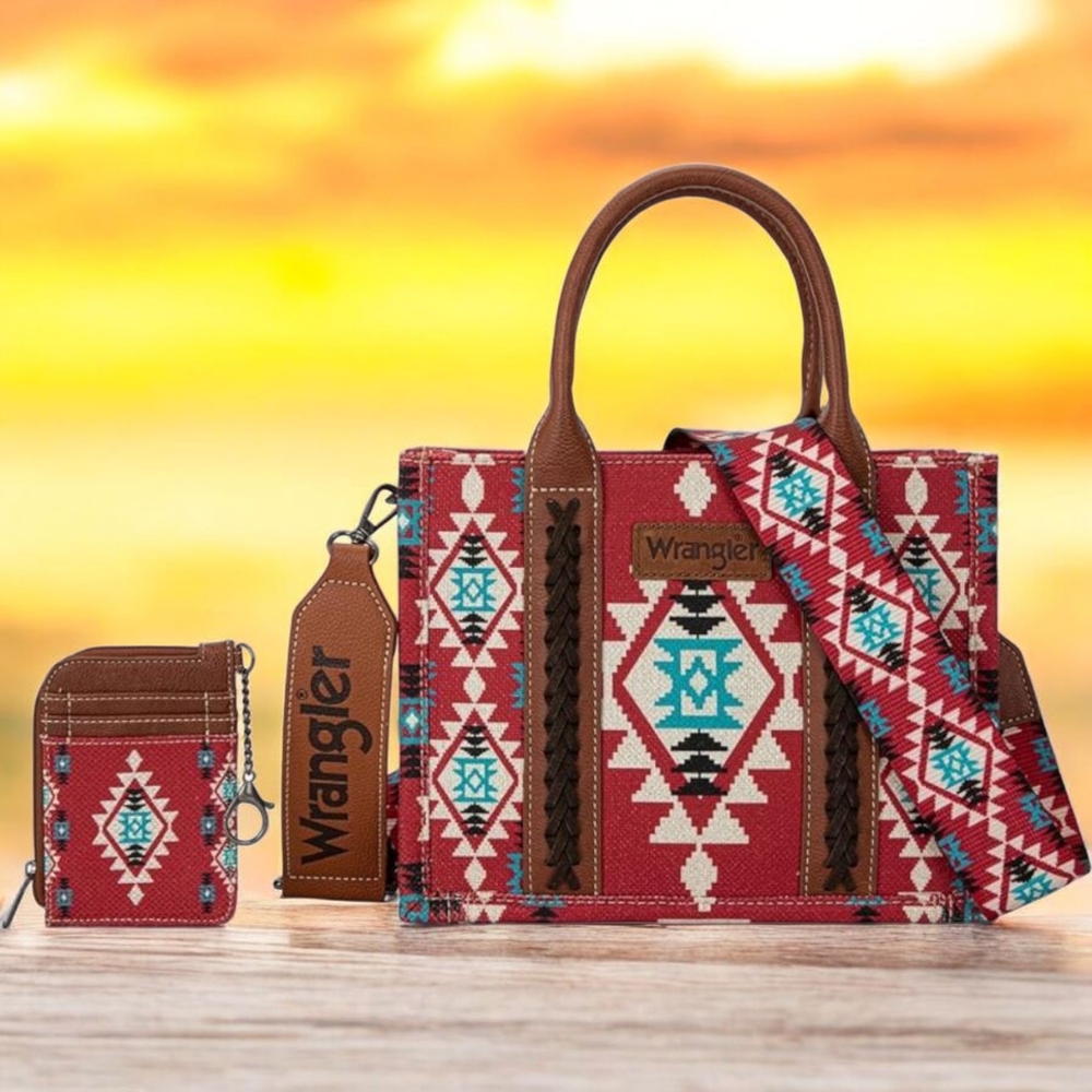 NWT Wrangler Red and Brown Women's Bag Set